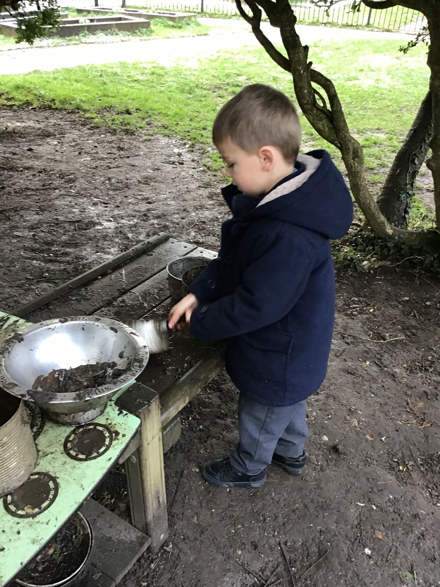 child playing outside photo