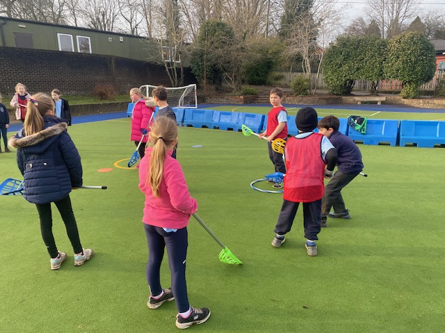 Children playing lacrosse photo