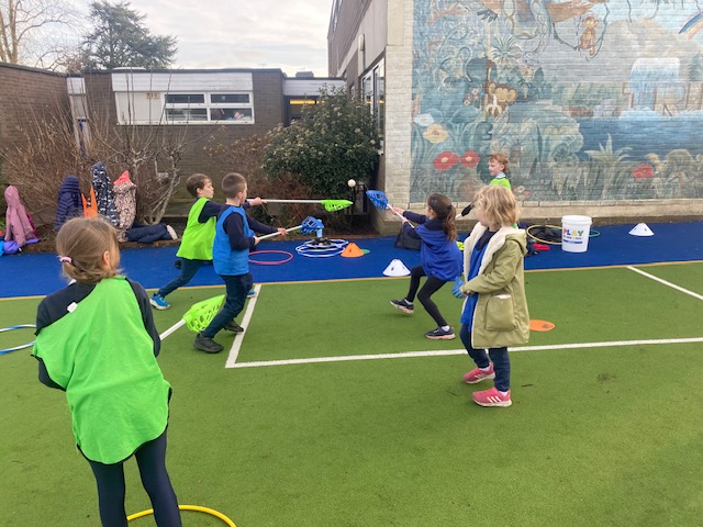 Children playing lacrosse photo