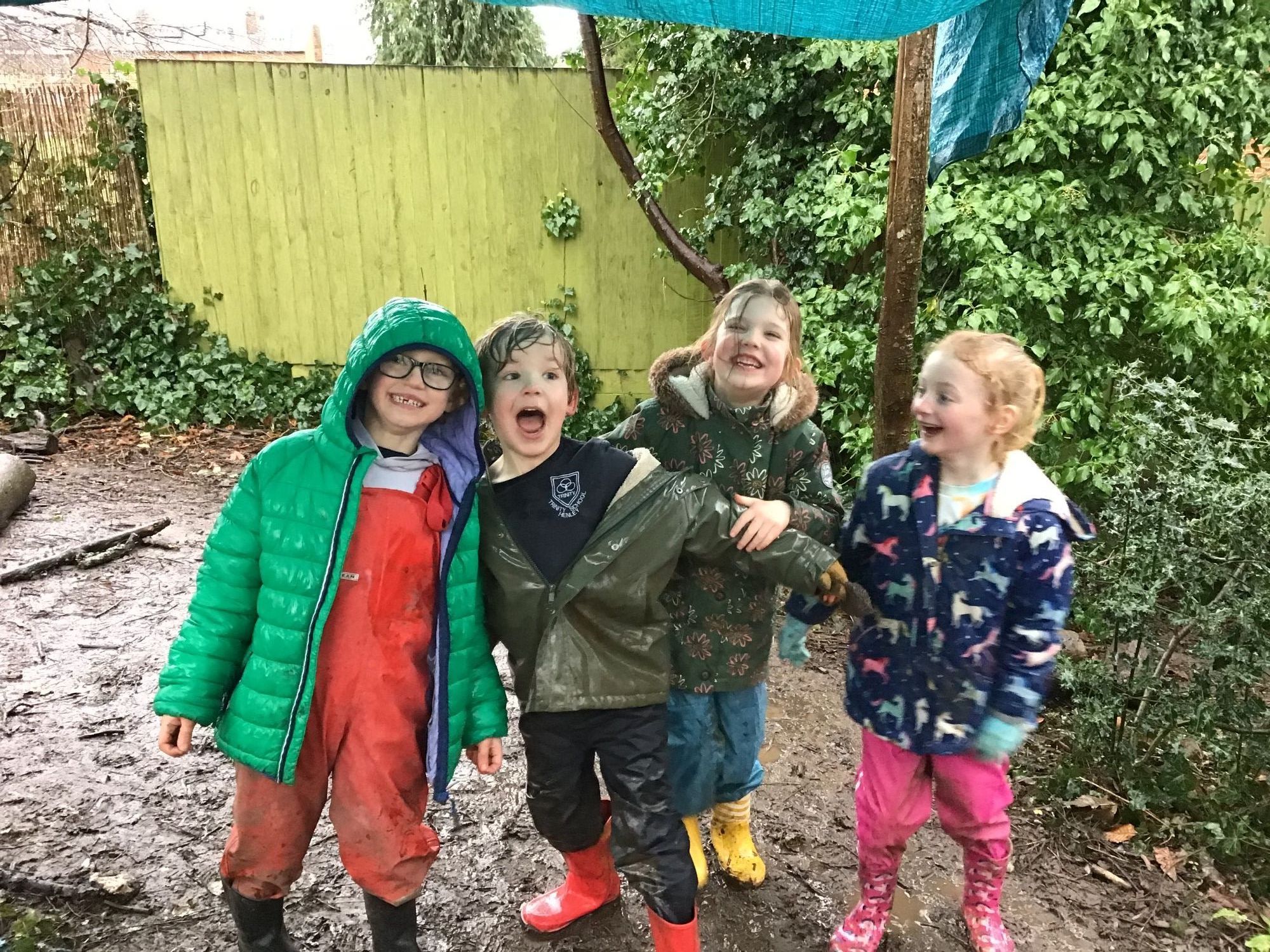 Children doing forest school photo