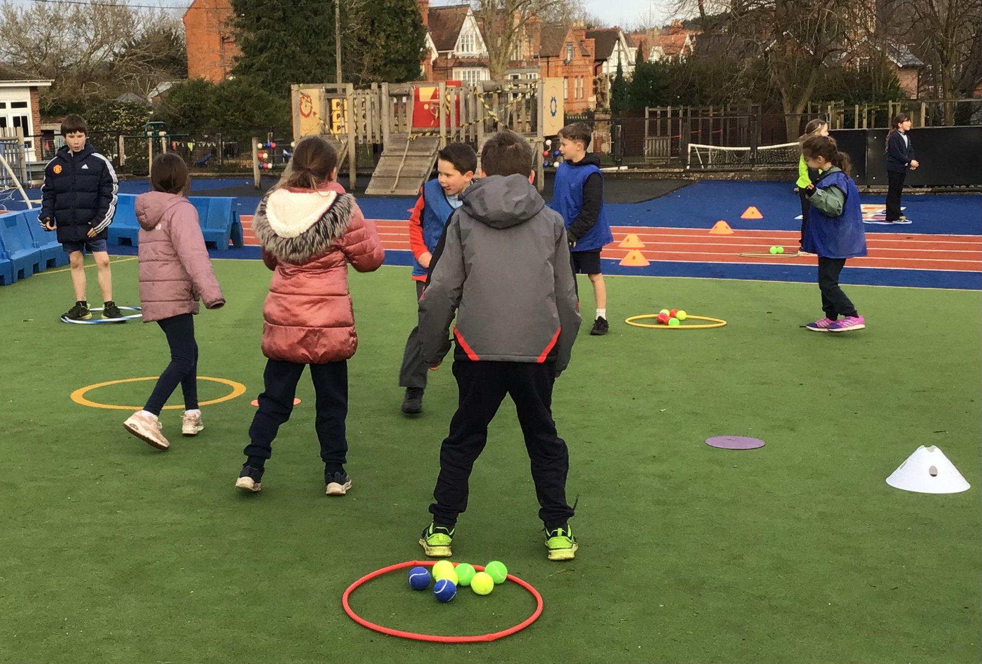 Children doing PE photo