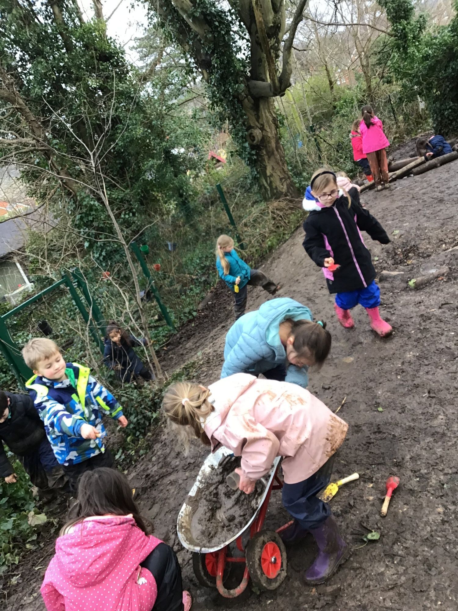 Children doing forest school photo